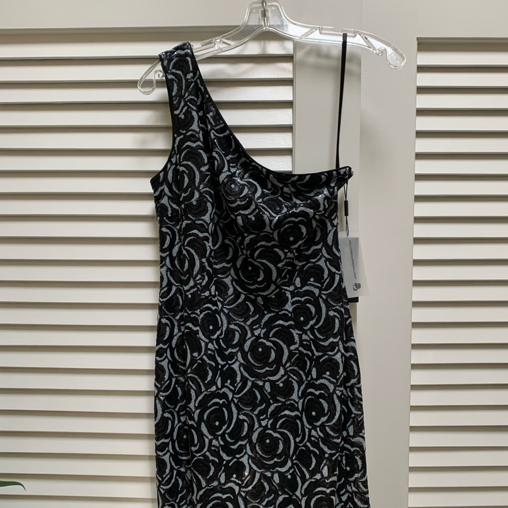 Karl Lagerfeld Paris black and white sequin gown